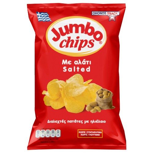 OHONOS SNACKS Jumbo chips με αλάτι χωρίς γλουτένη 50gr – Πατατάκια