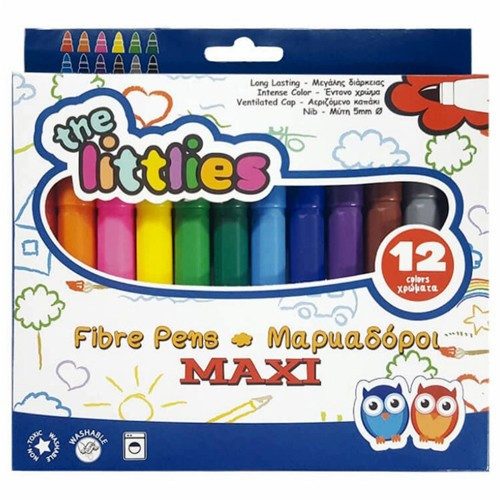 THE LITTLIES μαρκαδόροι ζωγραφικής χοντροί 12 χρώματα – Διακάκης