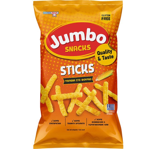OHONOS SNACKS Jumbo sticks χωρίς γλουτένη 100gr – Γαριδάκια και Ποπ Κορν