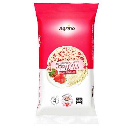 AGRINO ρυζογκοφρέτα γιαούρτι και φράουλα 64gr – Αλμυρά Snacks