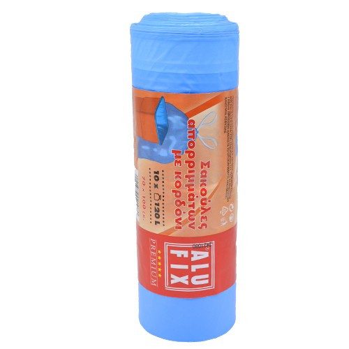 ALUFIX σακούλες απορριμμάτων με κορδόνι μπλε 70x100cm 120lt 10τεμ