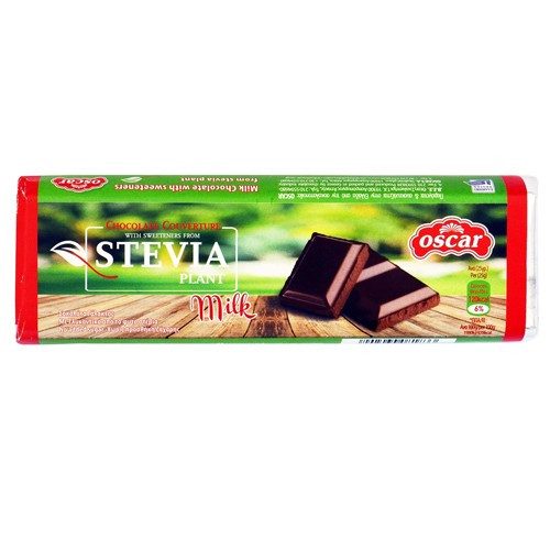 OSCAR κουβερτούρα γάλακτος με στέβια 125gr – Επικαλύψεις / Toppings Ζαχαροπλαστικής