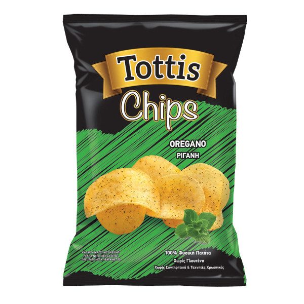 TOTTIS πατατάκια chips με ρίγανη 90gr