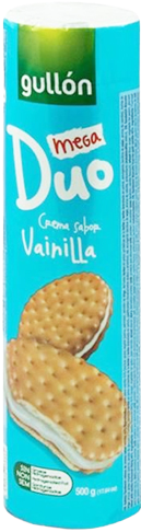 GULLON μπισκότα γεμιστά με βανίλια mega duo 500gr