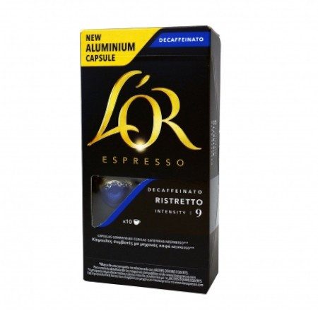 L'OR καφές espresso Ristretto Decaf σε κάψουλες συμβατές με μηχανή Nespresso 10τεμ – Κάψουλες Καφέ και Ροφημάτων