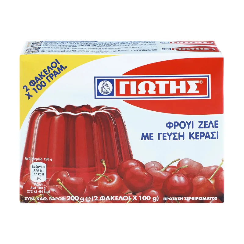 ΓΙΩΤΗΣ φρουί ζελέ με γεύση κεράσι 200gr – Γιώτης – Έτοιμα Μείγματα για Γλυκά