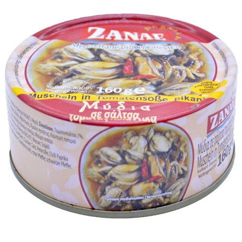 ΖΑΝΑΕ μύδια πικάντικα 160gr – Ζαναέ – Τρόφιμα Μακράς Συντήρησης