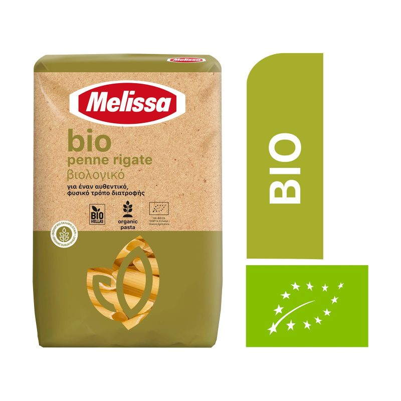 MELISSA ζυμαρικά πέννες ριγέ βιολογικό 500gr