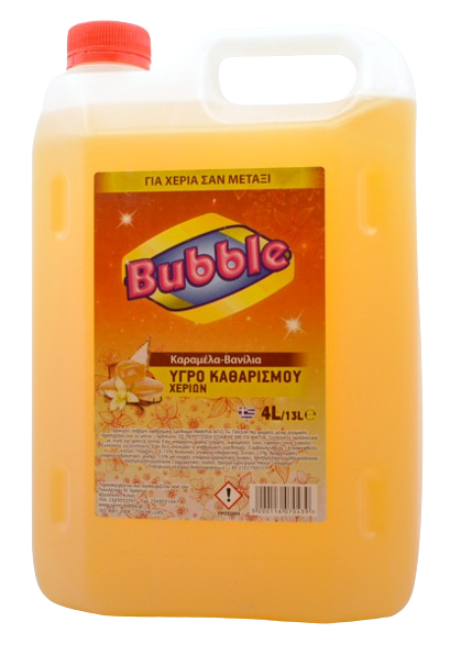 BUBBLE κρεμοσάπουνο καραμέλα και βανίλια 4lt – Επαγγελματικά Καθαριστικά Χεριών