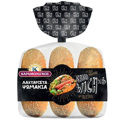 ΚΑΡΑΜΟΛΕΓΚΟΣ ψωμάκια σάντουιτς 6x80gr – Καραμολέγκος – Αρτοσκευάσματα