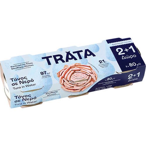 TRATA τόνος σε νερό 3x80gr – Τρόφιμα Μακράς Συντήρησης