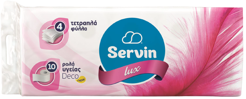 SERVIN χαρτί υγείας Lux 4φυλλο 10x105gr – Χαρτιά Υγείας