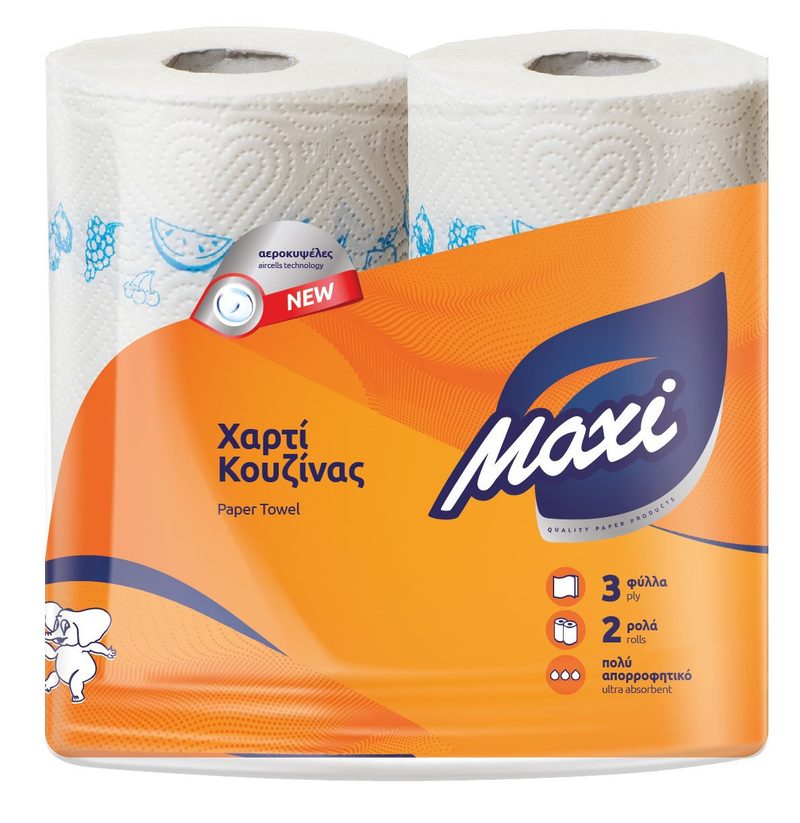 MAXI χαρτί κουζίνας 3φυλλο 2τεμ – Χαρτιά Κουζίνας