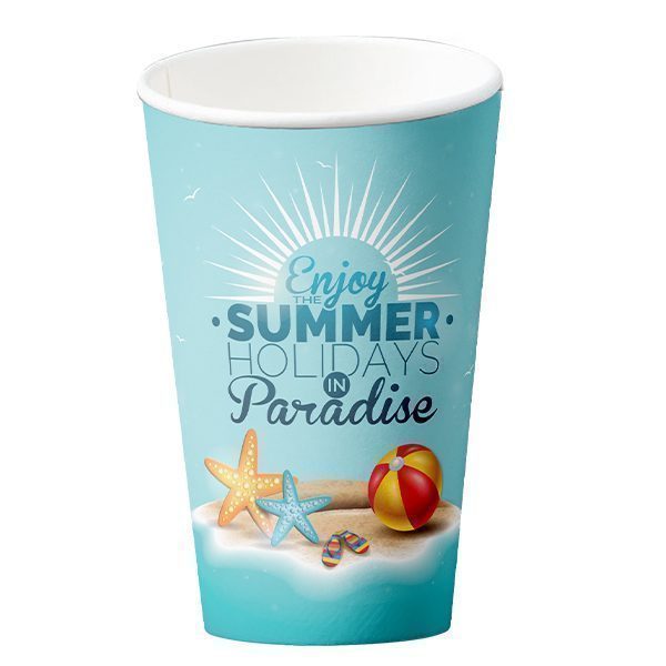 Ποτήρι χάρτινο summer double wall μπλε 12-14oz 25τεμ – MrPanda – Ποτήρια μιας Χρήσης
