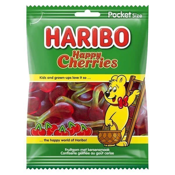 HARIBO ζαχαρωτά happy cherries 75gr – Καραμέλες, Γλειφιτζούρια και Τσίχλες