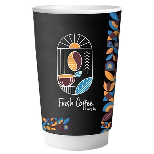 ΠΟΤΗΡΙ ΧΑΡΤΙΝΟ FRESH COFFEE (DOUBLE WALL) (8οz) - (25τεμ.) – Ποτήρια μιας Χρήσης