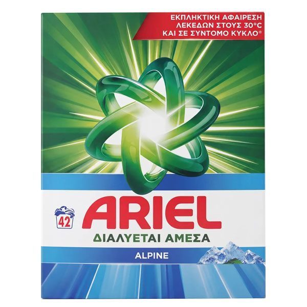 ARIEL ΣΚΟΝΗ ΠΛΥΝΤΗΡΙΟΥ ΡΟΥΧΩΝ 42μεζ. - (ALPINE) – Απορρυπαντικά Ρούχων