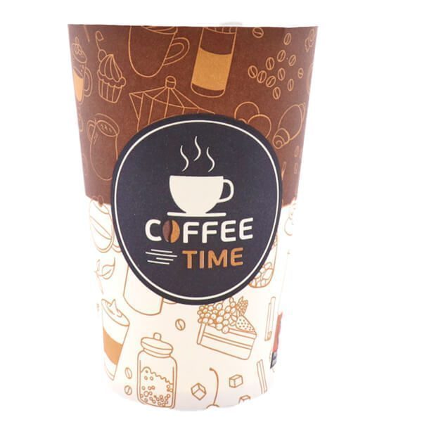 ΠΟΤΗΡΙ ΧΑΡΤΙΝΟ COFFEE TIME (ΣΤΕΝΟ) (SINGLE WALL) (12οz) - (50τεμ.) – Ποτήρια μιας Χρήσης