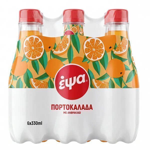 ΕΨΑ αναψυκτικά πορτοκαλάδα 6x330ml – Έψα