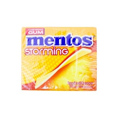 MENTOS τσίχλες storming tropical flavour χωρίς ζάχαρη 33gr – Καραμέλες, Γλειφιτζούρια και Τσίχλες