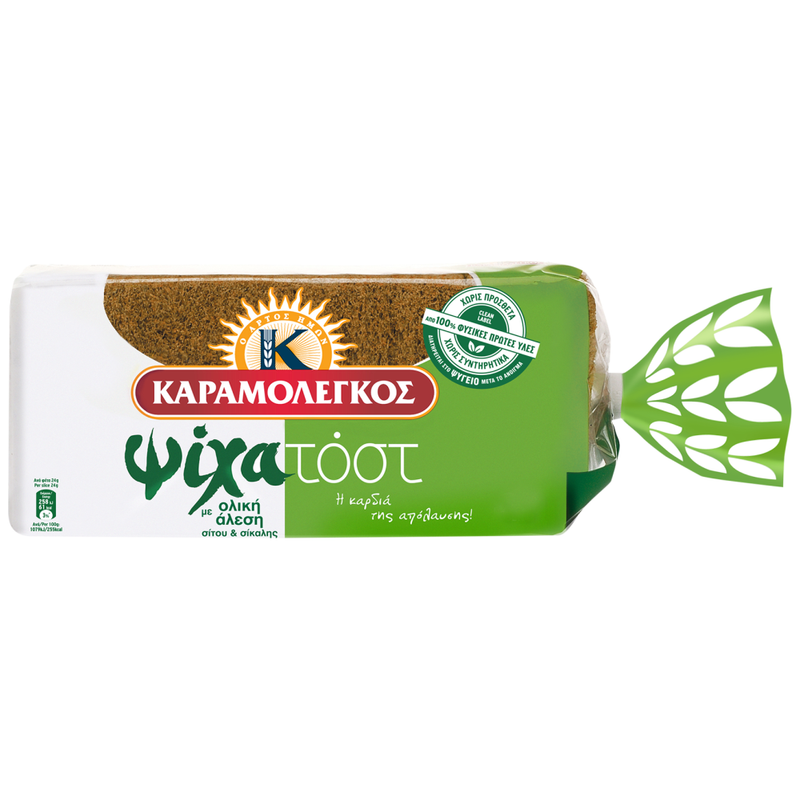 ΚΑΡΑΜΟΛΕΓΚΟΣ ψωμί τοστ ψίχα σικάλεως 480gr – Καραμολέγκος – Αρτοσκευάσματα