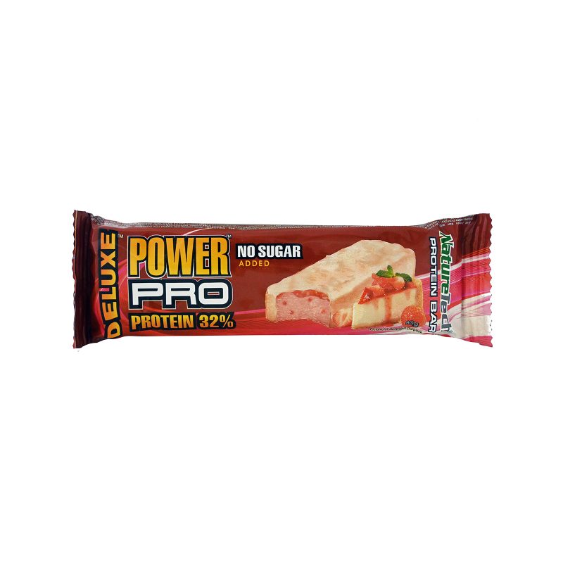 POWER PRO DELUXE ΜΠΑΡΑ ΠΡΩΤΕΙΝΗΣ 80gr. - (CHEESECAKE ΦΡΑΟΥΛΑ) – Μπάρες Πρωτεΐνης