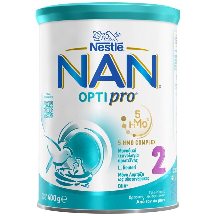 NESTLE Optipro Nan γάλα σε σκόνη No2 400gr – Βρεφικές Κρέμες και Έτοιμα Γεύματα