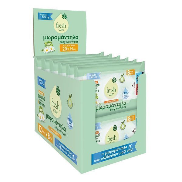 FRESH CARE μωρομάντηλα travel size 12x8τεμ
