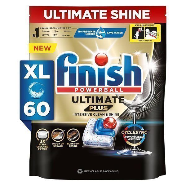 FINISH 60 tabs - (POWERBALL) (ULTIMATE PLUS) – Απορρυπαντικά Πλυντηρίου Πιάτων