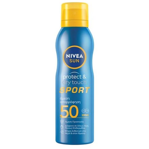 NIVEA SUN ΑΝΤΗΛΙΑΚΟ PROTECT και DRY TOUCH SPORT MIST SPRAY SPF50 200ml – Αντηλιακά