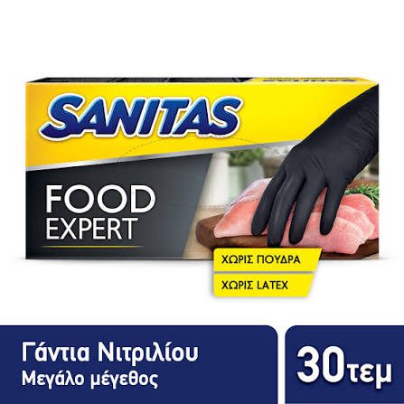 SANITAS γάντια νιτριλίου μαύρα large 30τεμ – Γάντια μιας Χρήσης