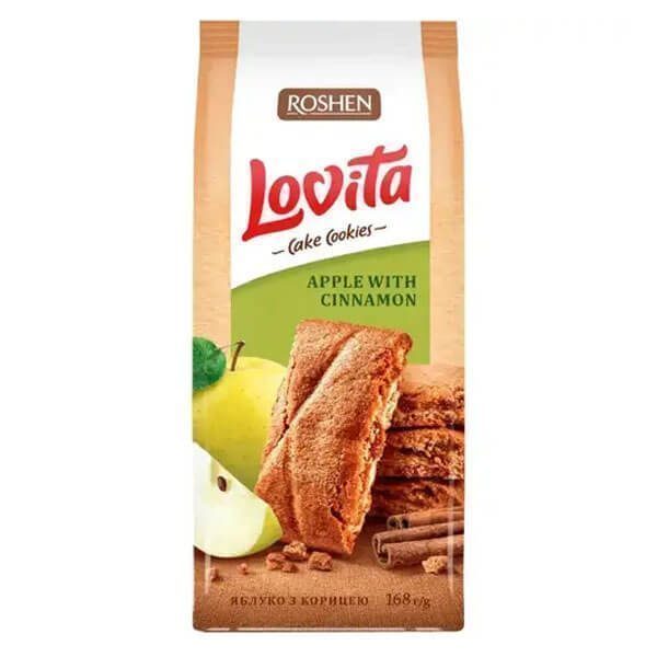ROSHEN μπισκότα cookies lovita με μήλο και κανέλλα 168gr