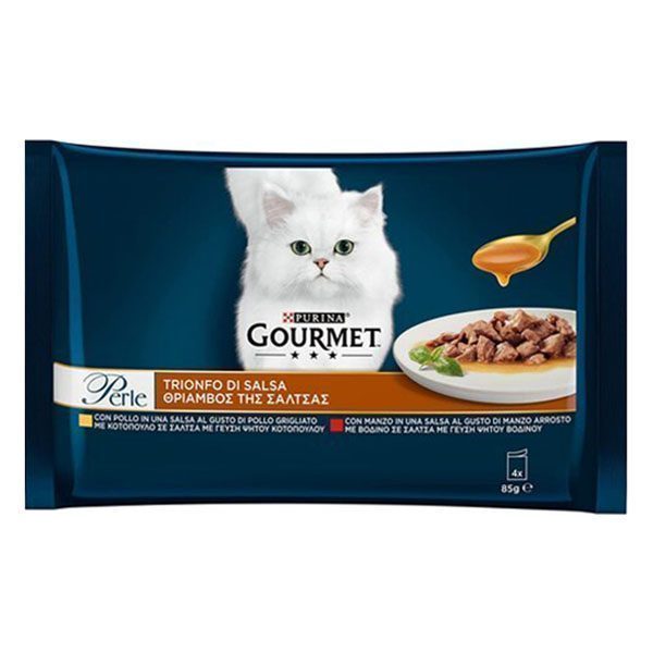 PURINA Gourmet τροφή για γάτες θρίαμβος της σάλτσας 4x85gr – Υγρή Τροφή Γάτας