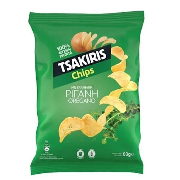 TSAKIRIS πατατάκια chips ρίγανη 80gr