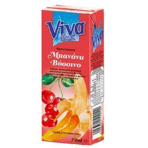 VIVA χυμός Μπανάνα Βύσσινο 250ml – Χυμοί