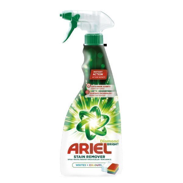 ARIEL υγρό καθαριστικό αφαίρεσης λεκέδων diamond bright με αντλία 750ml – Ενισχυτικά Πλύσης