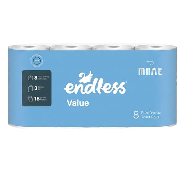 ENDLESS χαρτί υγείας value 3φυλλο 8x85gr – Χαρτιά Υγείας