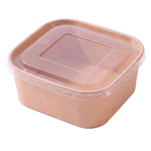 KRAFT BOXES σκεύος φαγητού σαλάτας τετράγωνο με καπάκι PET 1000ml 50τεμ – Κουτιά Τροφίμων μιας Χρήσης (Χονδρική)