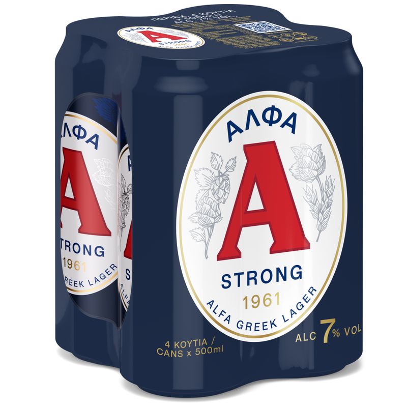 ΑΛΦΑ μπύρα strong κουτί 4x500ml – Άλφα – Μπύρες