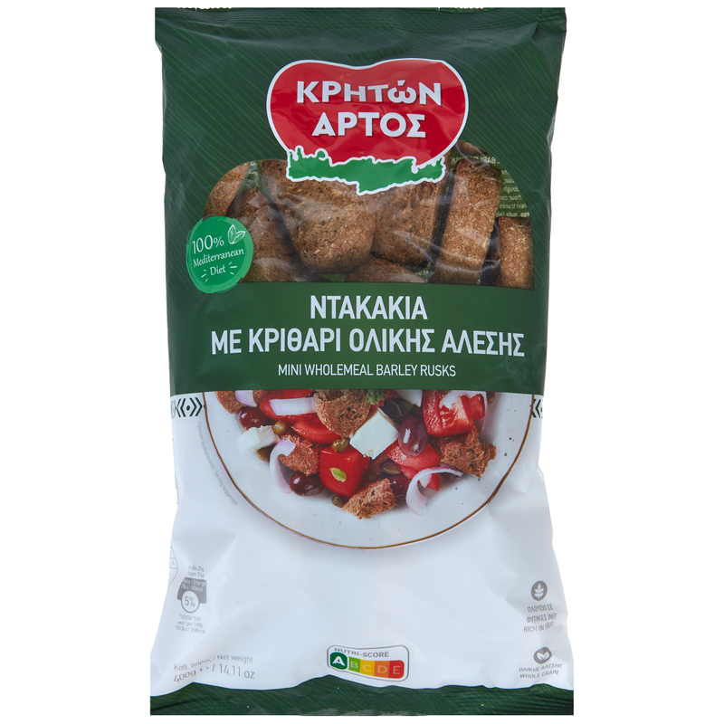 ΚΡΗΤΩΝ ΑΡΤΟΣ κρίθινα ντακάκια ολικής άλεσης 400gr – Κρητών Αρτος – Αρτοσκευάσματα