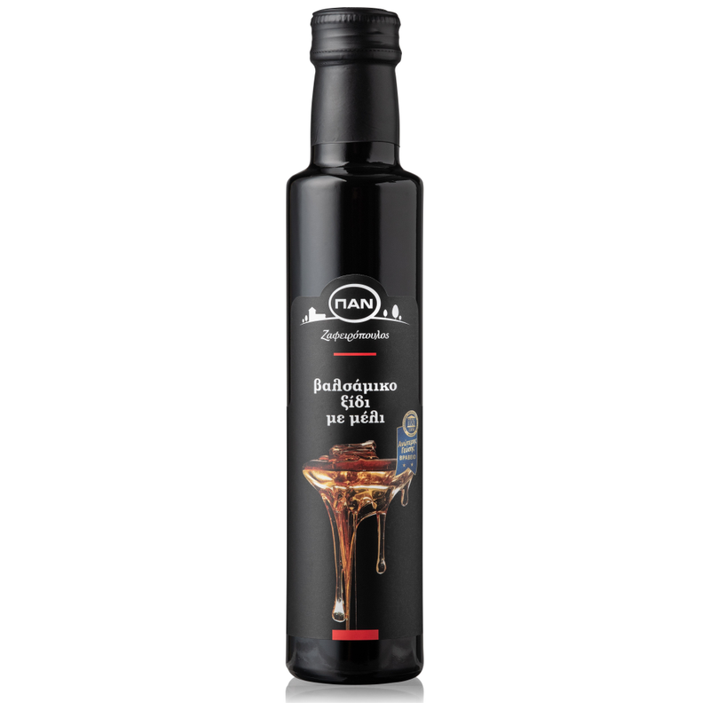 ΠΑΝ ΖΑΦΕΙΡΟΠΟΥΛΟΣ ξύδι βαλσάμικο με μέλι 250ml – Οξοποιία Ζαφειρόπουλος – Ξίδι