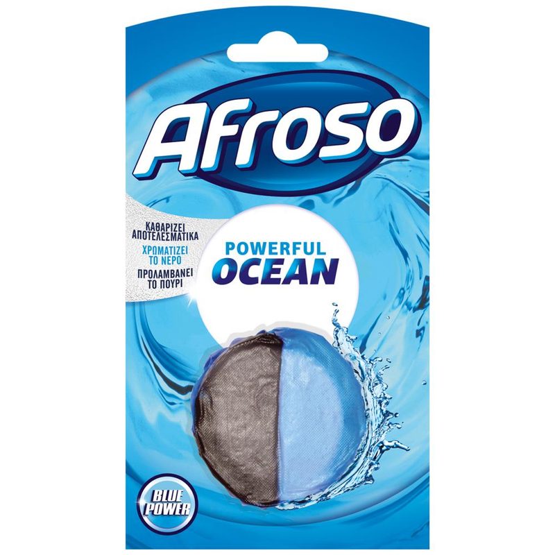 AFROSO μπλοκ τουαλέτας με άρωμα ocean / ωκεανός 50gr – Καθαριστικά Μπάνιου
