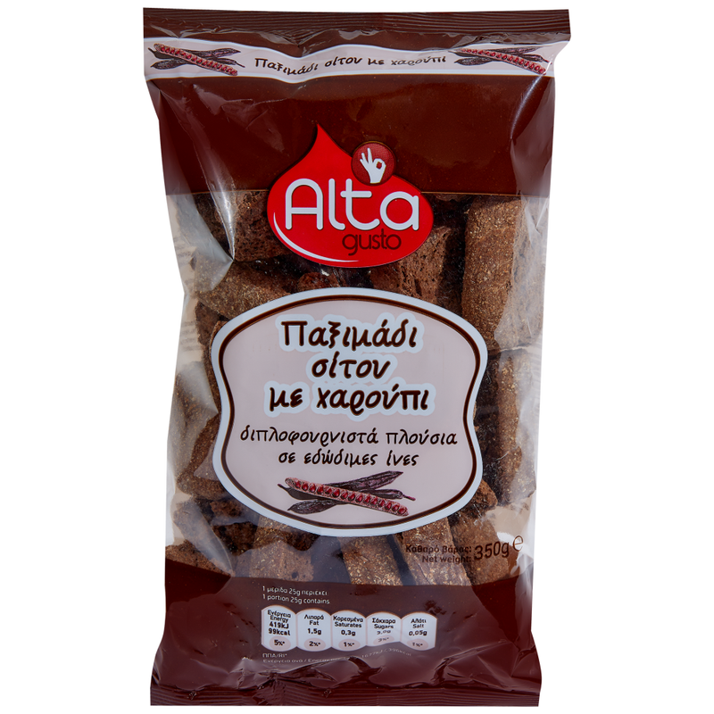 ALTA Gusto παξιμάδι με χαρούπι 350gr – Αρτοσκευάσματα