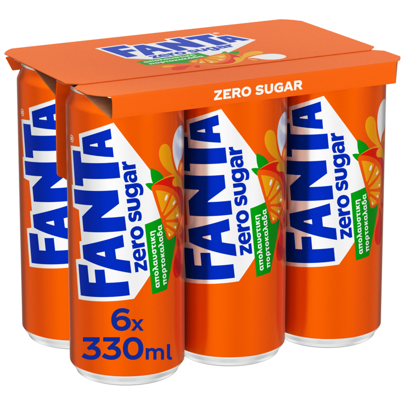 FANTA αναψυκτικό πορτοκαλάδα χωρίς ζάχαρη 6x330ml – Αναψυκτικά