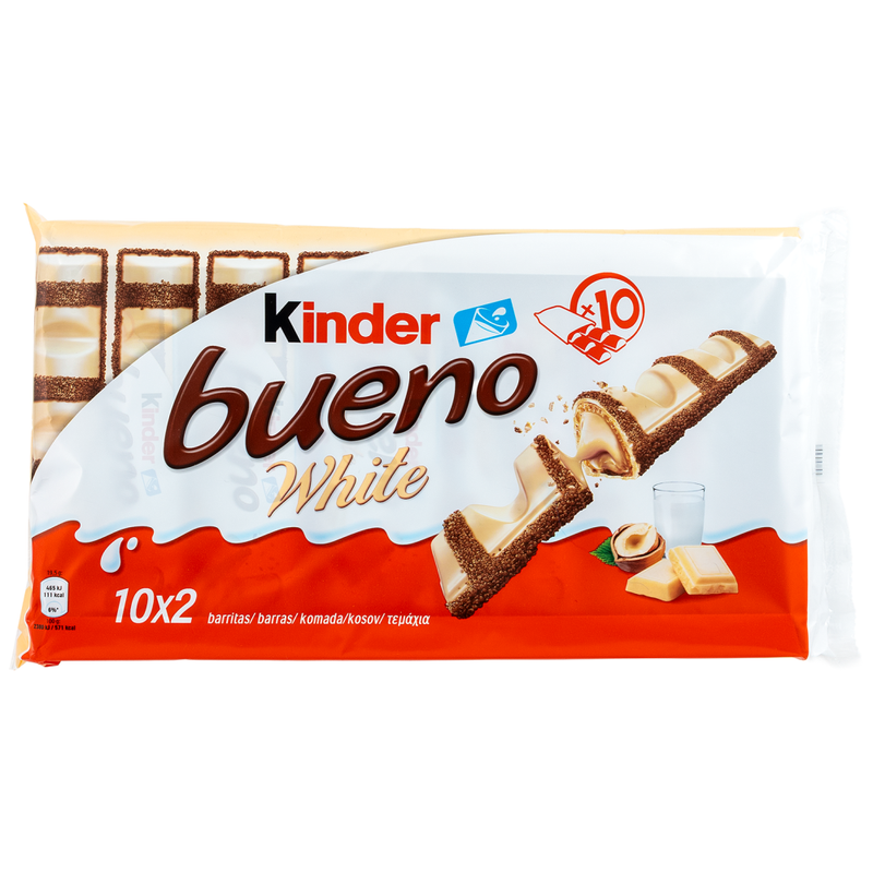 FERRERO Kinder γκοφρέτα bueno white με λευκή σοκολάτα 10x39gr – Σοκολάτες