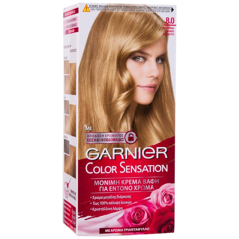 GARNIER βαφή μαλλιών color sensation No8 φωτεινό ξανθό ανοιχτό 40ml – Βαφές Μαλλιών