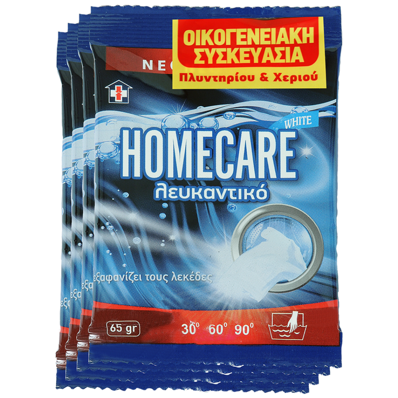 HOMECARE λευκαντικό 4x65gr – Ενισχυτικά Πλύσης