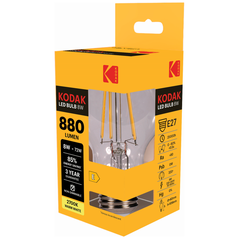 KODAK λάμπα πυρακτώσεως Led A60 E27 8W – Λάμπες LED