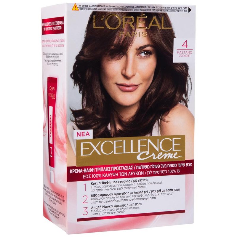 L'OREAL PARIS βαφή μαλλιών excellence creme καστανό Ν.4 48ml – Βαφές Μαλλιών