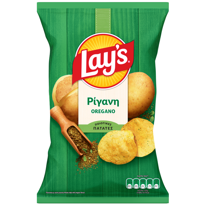 TASTY SNACKS Lay's πατατάκια chips με ρίγανη 140gr
